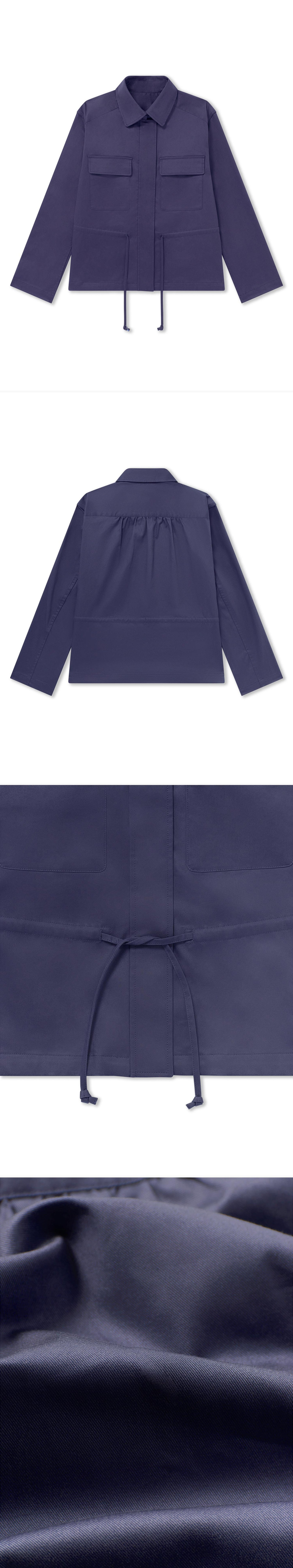 BLUE_JACKET - Flat Lay - 4 x Shots - Front + Back + Detail B + Detail C