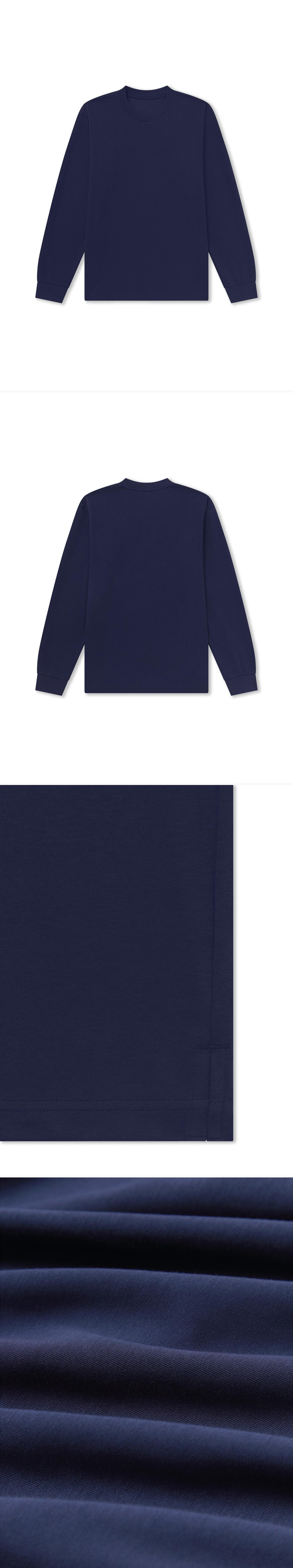 LS_NAVY_TEE - Flat Lay - 4 x Shots - Front + Back + Detail B + Detail C