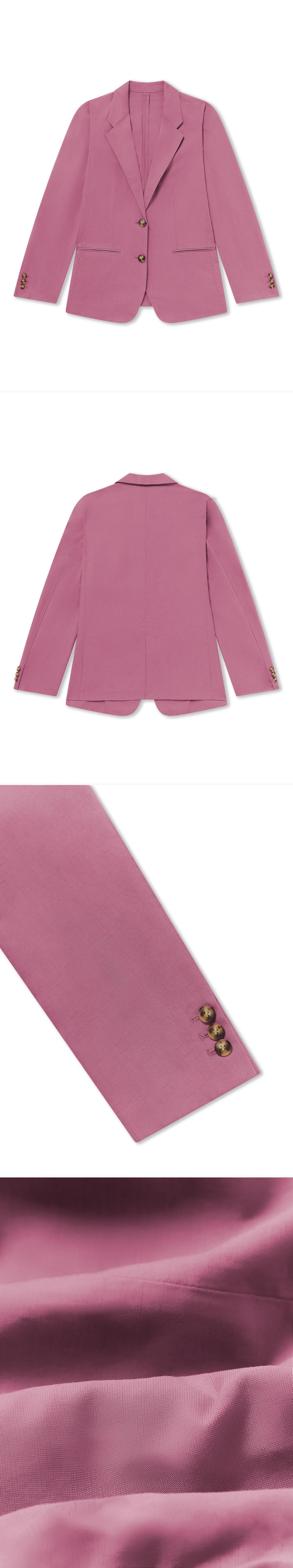 PINK_BLAZER - Flat Lay - 4 x Shots - Front + Back + Detail B + Detail C