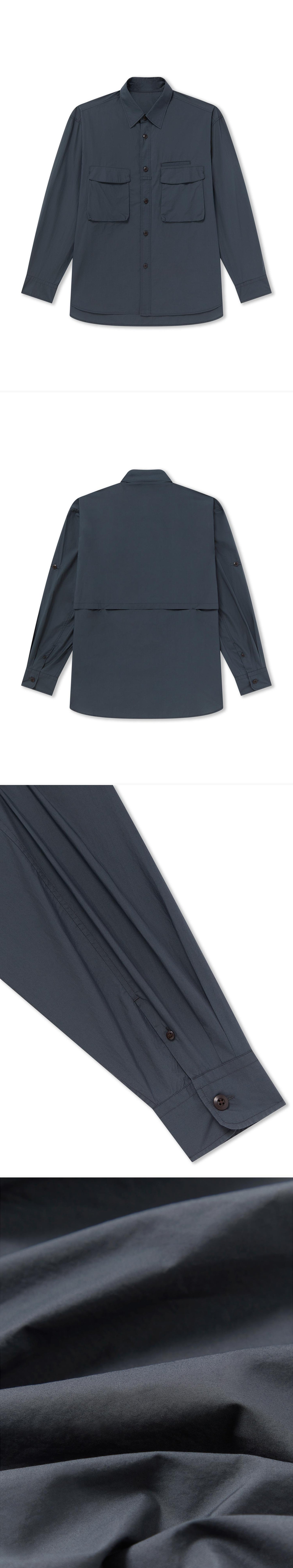 POCKET_SHIRT - Flat Lay - 4 x Shots - Front + Back + Detail B + Detail C