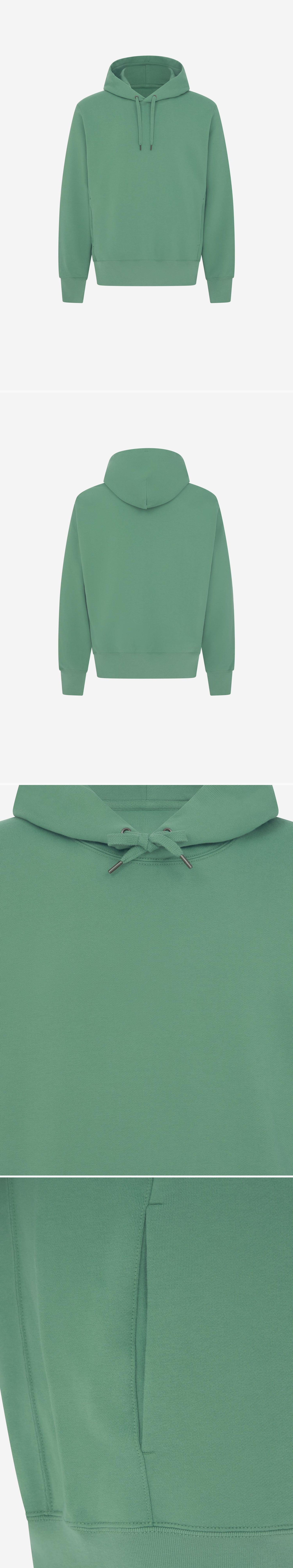 GREEN_HOODIE - Mannequin - 4 x Shots - Front + Back + Detail A + Detail B