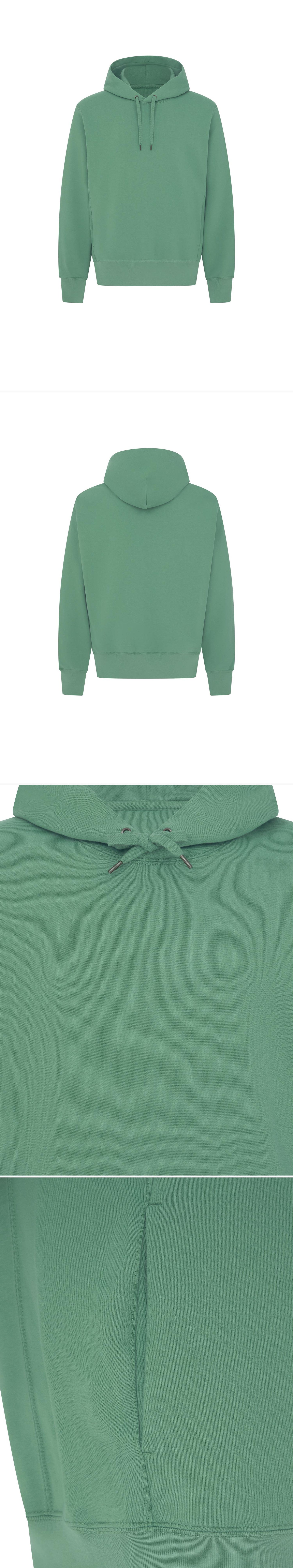 GREEN_HOODIE - Mannequin - 4 x Shots - Front + Back + Detail A + Detail B