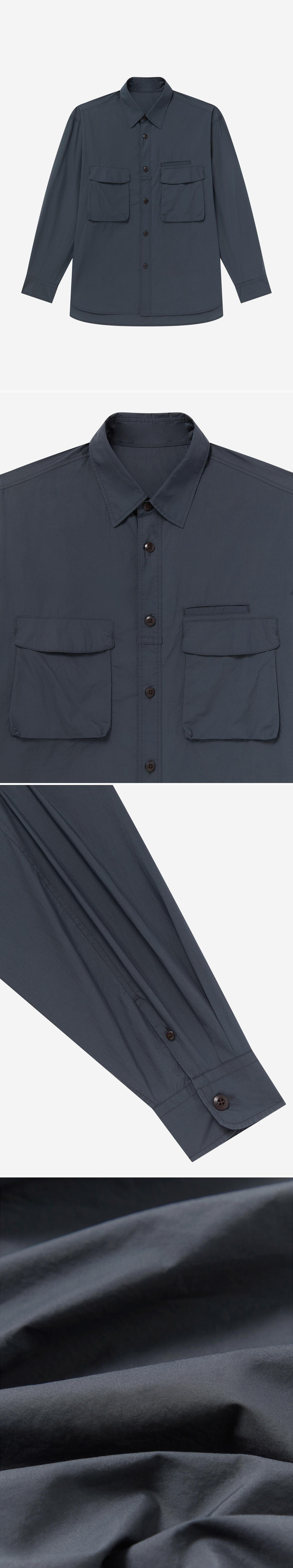 POCKET_SHIRT - Flat Lay - 4 x Shots - Front + Detail A + Detail B + Detail C