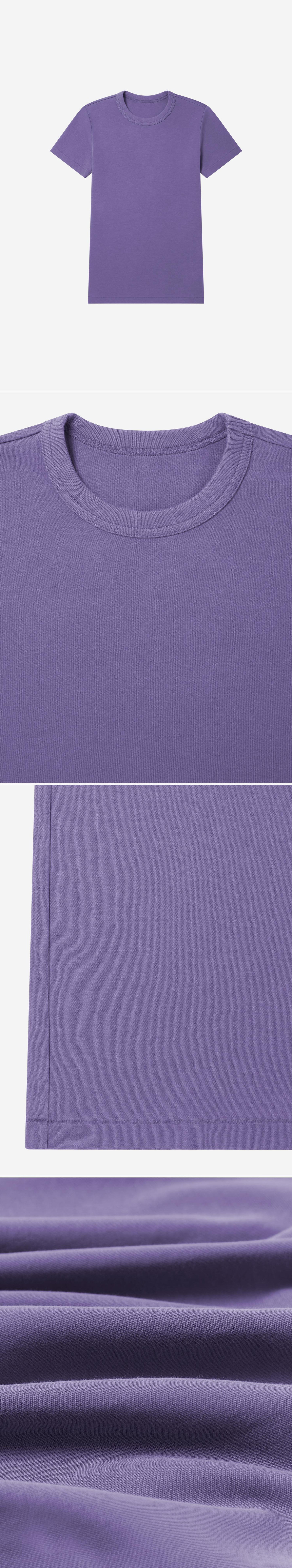 PURPLE_TSHIRT - Flat Lay - 4 x Shots - Front + Detail A + Detail B + Detail C