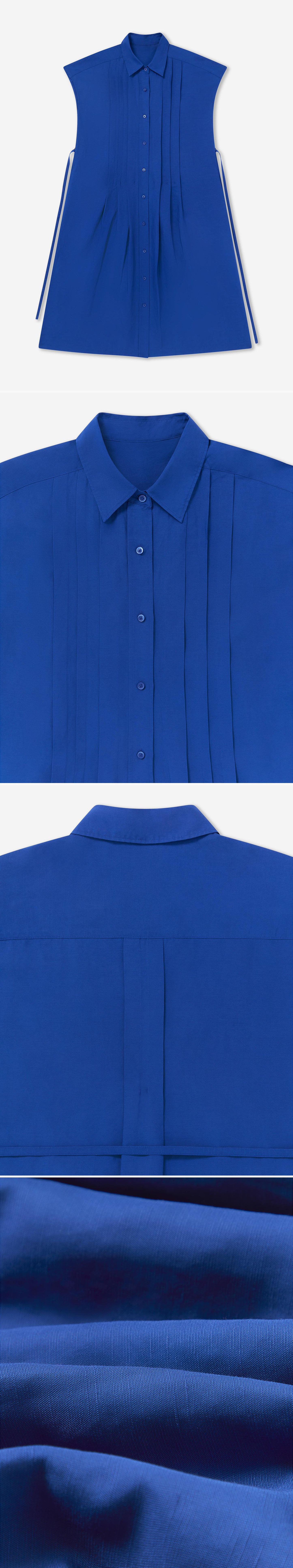 BLUE_DRESS - Flat Lay - 4 x Shots - Front + Detail A + Detail B + Detail C
