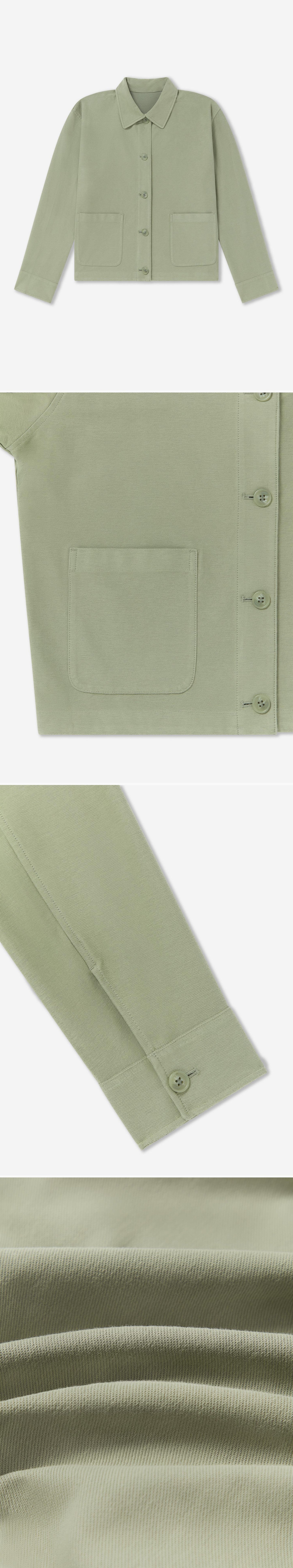 GREEN_OVERSHIRT - Flat Lay - 4 x Shots - Front + Detail A + Detail B + Detail C