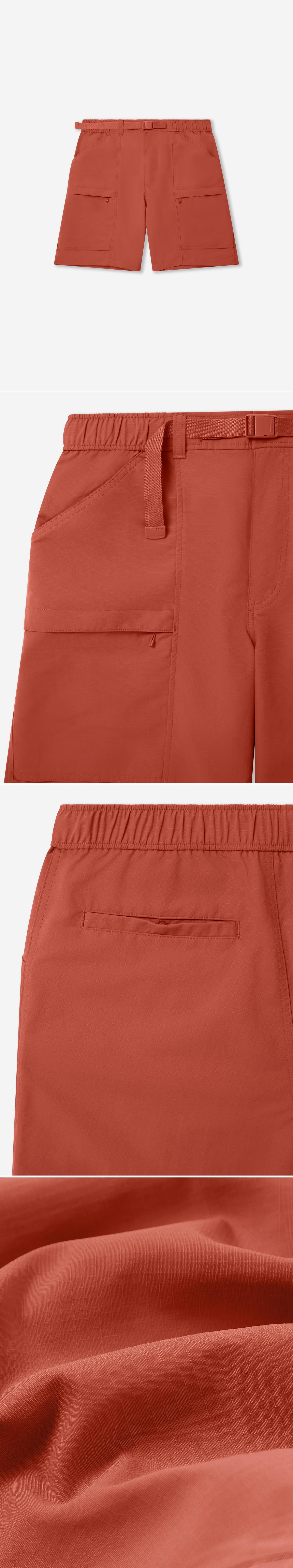 ORANGE_SHORT - Flat Lay - 4 x Shots - Front + Detail A + Detail B + Detail C