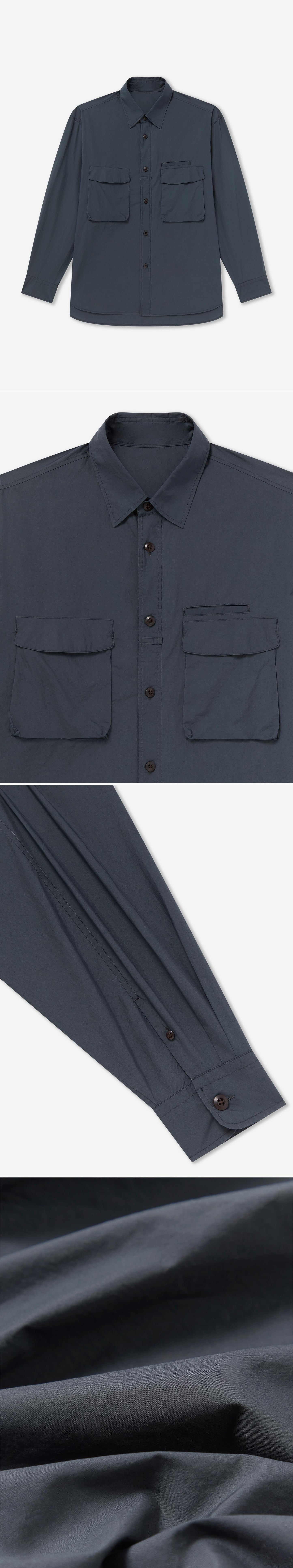 POCKET_SHIRT - Flat Lay - 4 x Shots - Front + Detail A + Detail B + Detail C