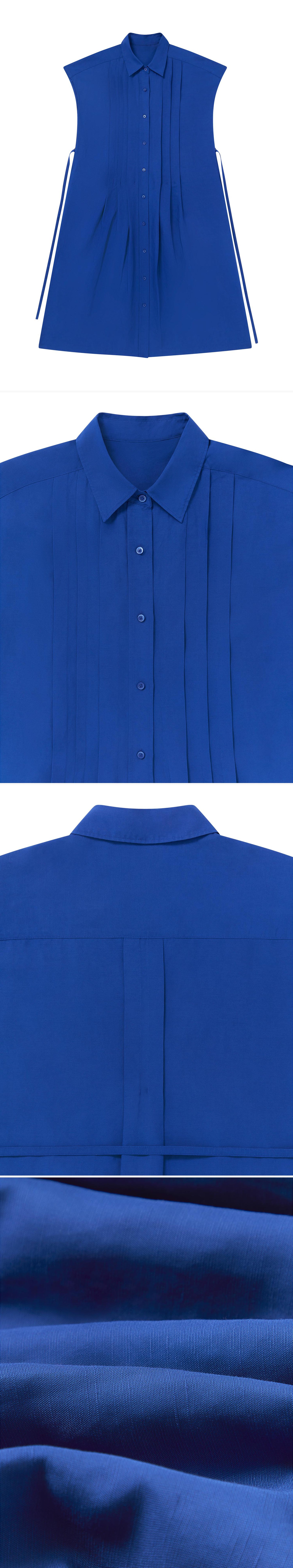 BLUE_DRESS - Flat Lay - 4 x Shots - Front + Detail A + Detail B + Detail C