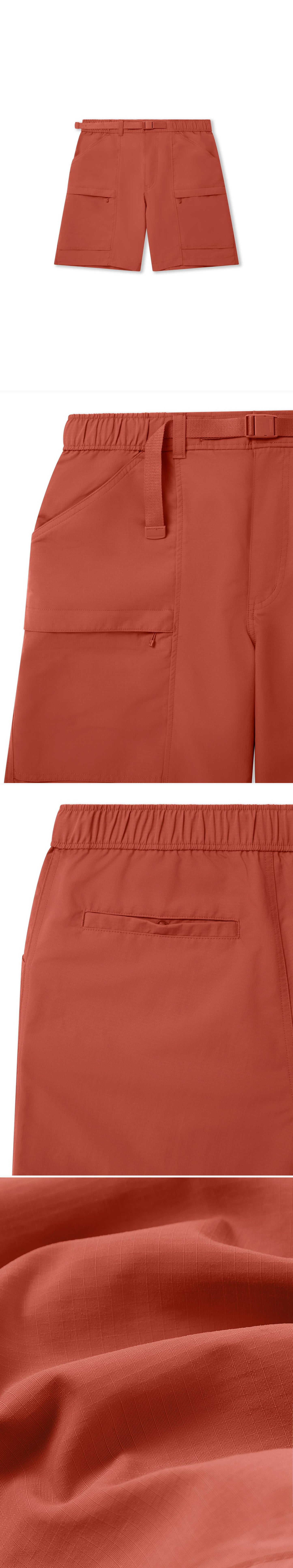 ORANGE_SHORT - Flat Lay - 4 x Shots - Front + Detail A + Detail B + Detail C