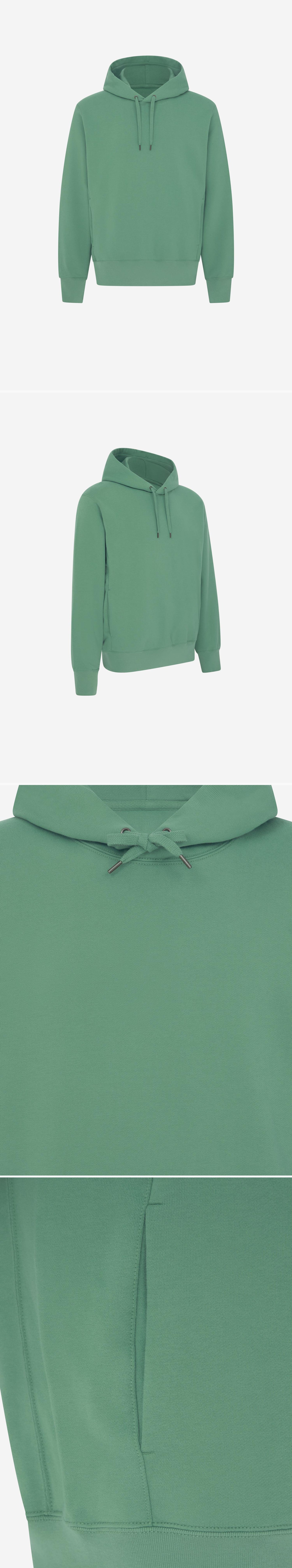GREEN_HOODIE - Mannequin - 4 x Shots - Front + Angle + Detail A + Detail B