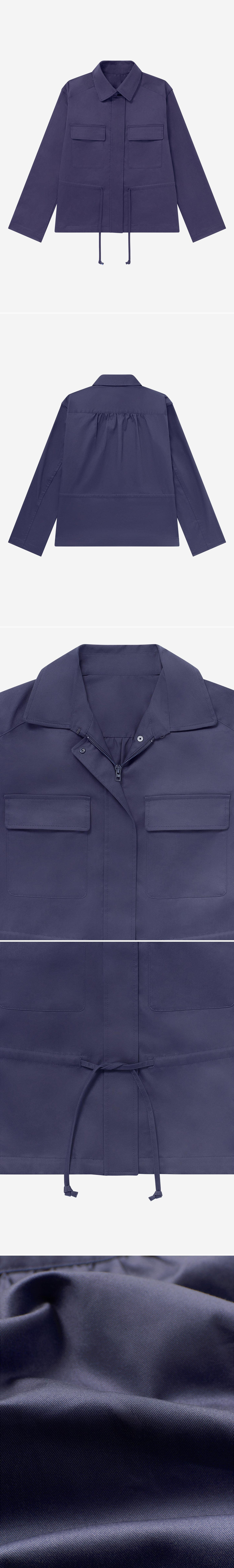 BLUE_JACKET - Flat Lay - 5 x Shots - Front + Back + Detail A + Detail B + Detail C