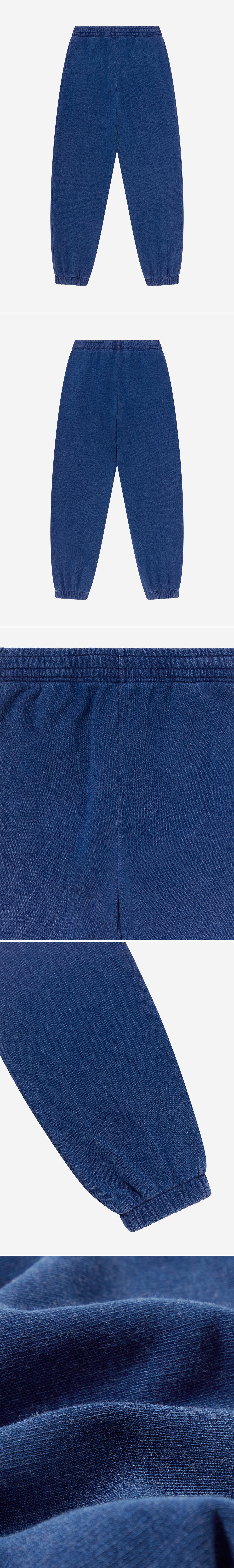 BLUE_JOGGERS - Flat Lay - 5 x Shots - Front + Back + Detail A + Detail B + Detail C