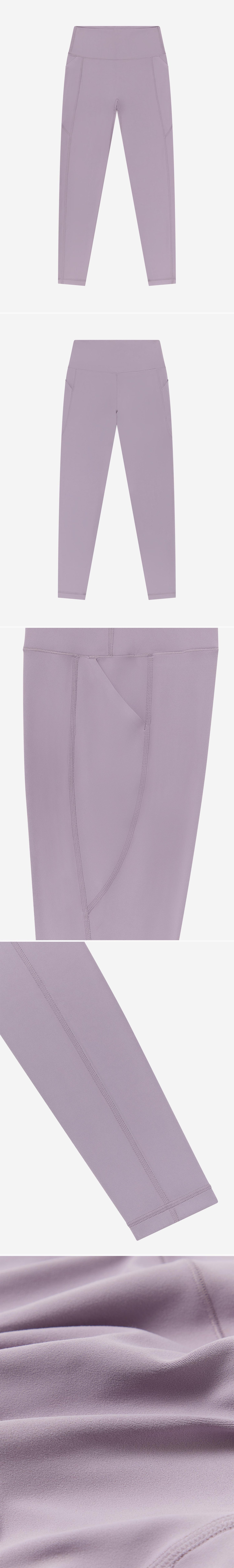 LILAC_LEGGINGS - Flat Lay - 5 x Shots - Front + Back + Detail A + Detail B + Detail C