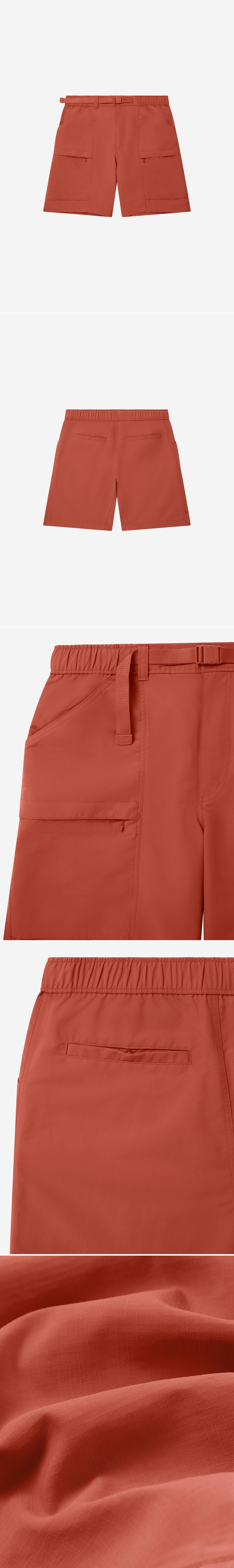 ORANGE_SHORT - Flat Lay - 5 x Shots - Front + Back + Detail A + Detail B + Detail C