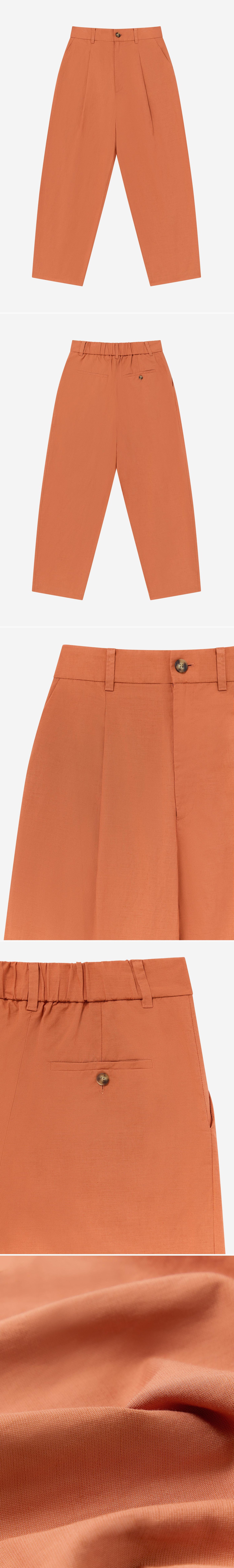 ORANGE_WIDELEG_TROUSER - Flat Lay - 5 x Shots - Front + Back + Detail A + Detail B + Detail C