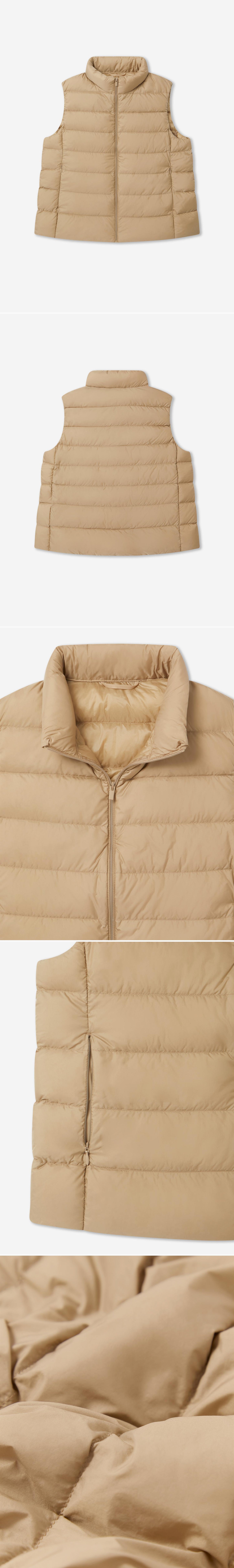 BEIGE_GILLET - Flat Lay - 5 x Shots - Front + Back + Detail A + Detail B + Detail C