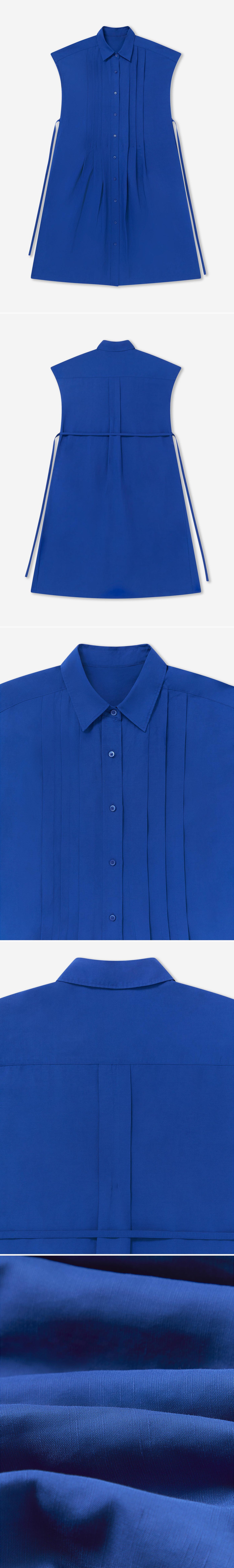 BLUE_DRESS - Flat Lay - 5 x Shots - Front + Back + Detail A + Detail B + Detail C