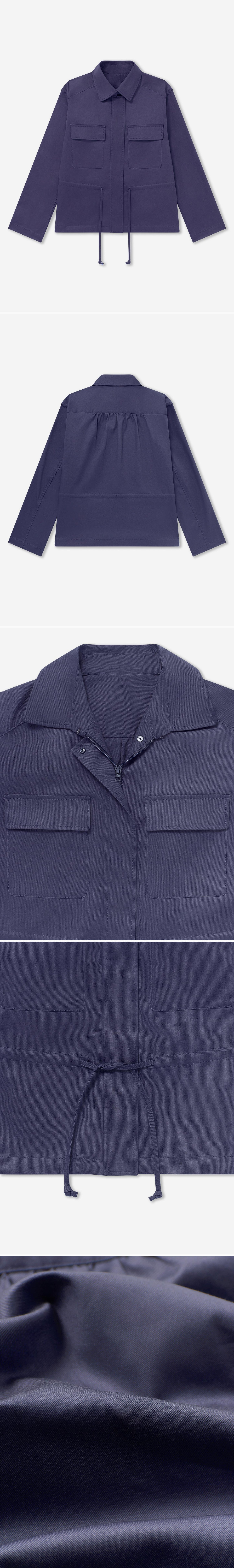BLUE_JACKET - Flat Lay - 5 x Shots - Front + Back + Detail A + Detail B + Detail C