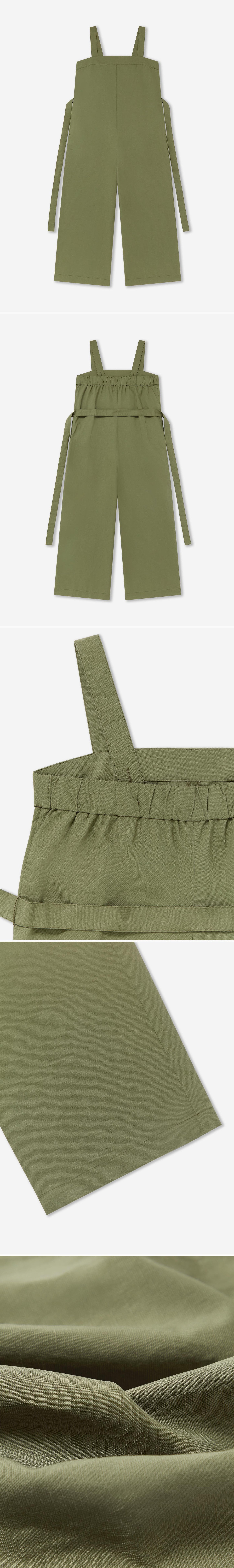 GREEN_JUMPSUIT - Flat Lay - 5 x Shots - Front + Back + Detail A + Detail B + Detail C