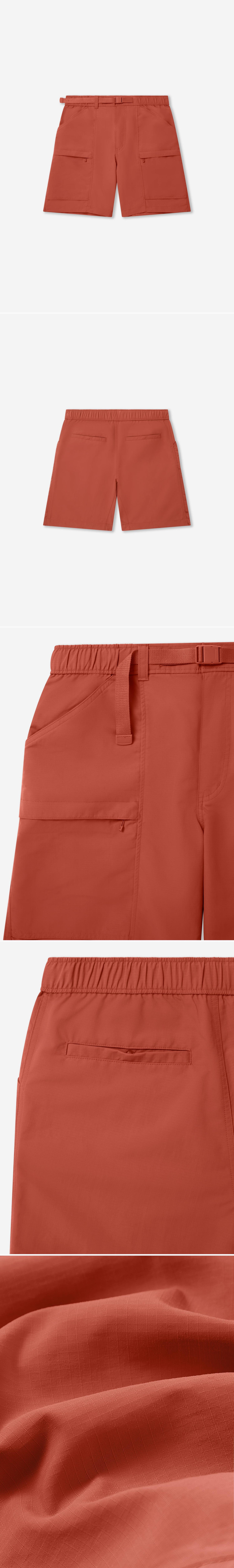ORANGE_SHORT - Flat Lay - 5 x Shots - Front + Back + Detail A + Detail B + Detail C