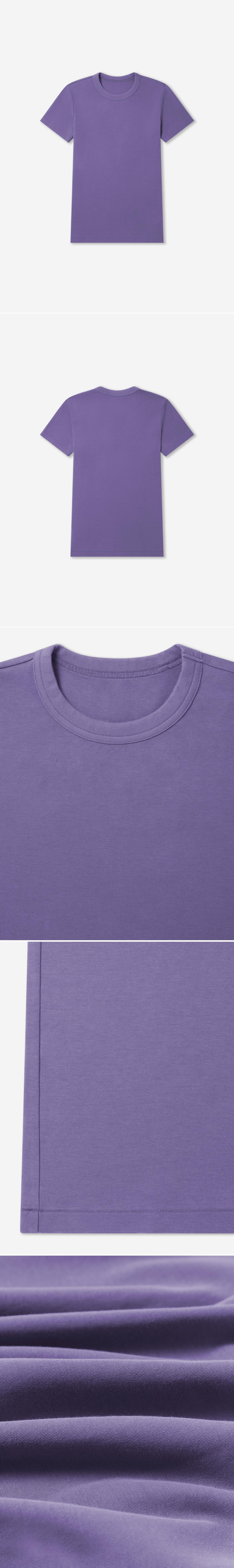 PURPLE_TSHIRT - Flat Lay - 5 x Shots - Front + Back + Detail A + Detail B + Detail C