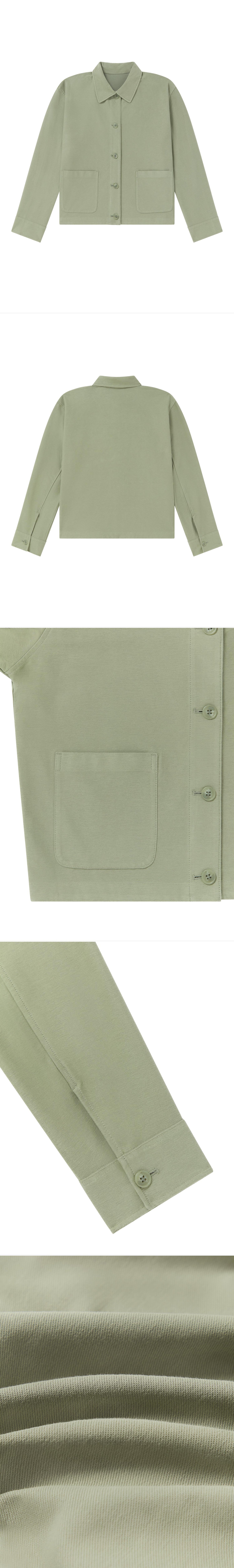 GREEN_OVERSHIRT - Flat Lay - 5 x Shots - Front + Back + Detail A + Detail B + Detail C