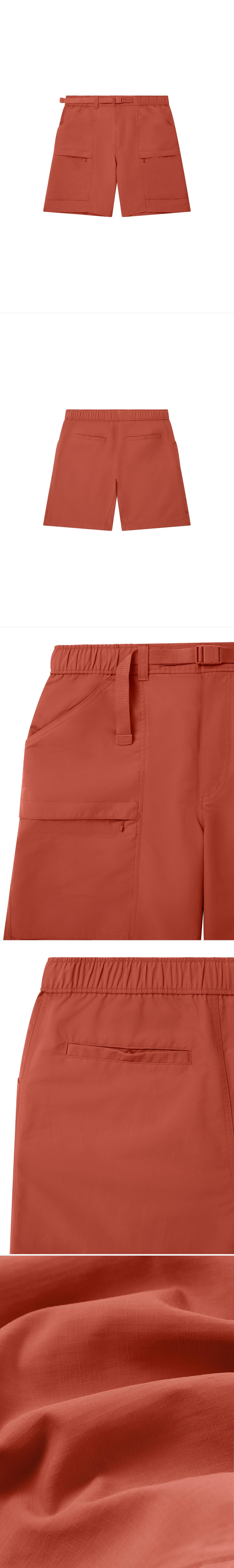ORANGE_SHORT - Flat Lay - 5 x Shots - Front + Back + Detail A + Detail B + Detail C