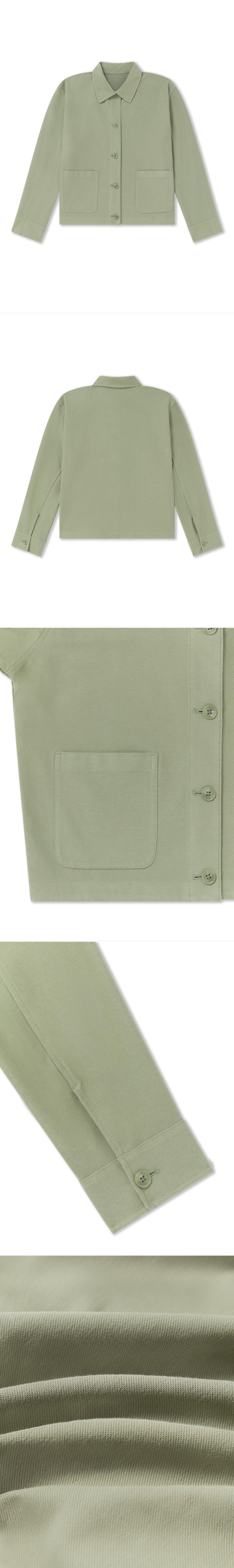 GREEN_OVERSHIRT - Flat Lay - 5 x Shots - Front + Back + Detail A + Detail B + Detail C