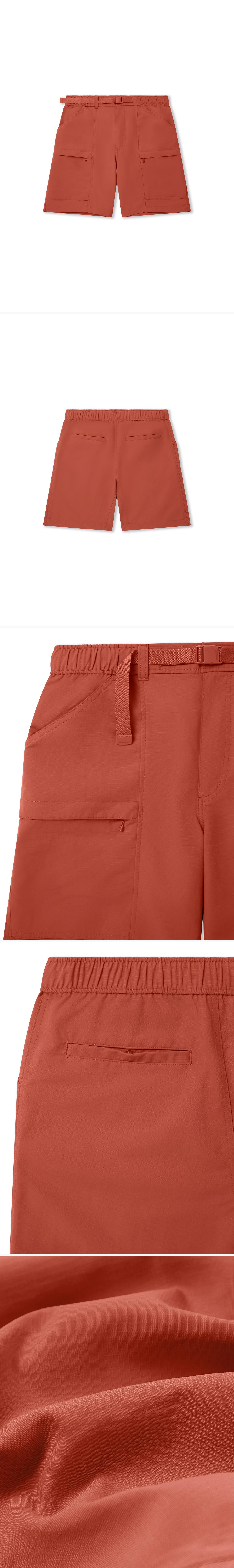 ORANGE_SHORT - Flat Lay - 5 x Shots - Front + Back + Detail A + Detail B + Detail C