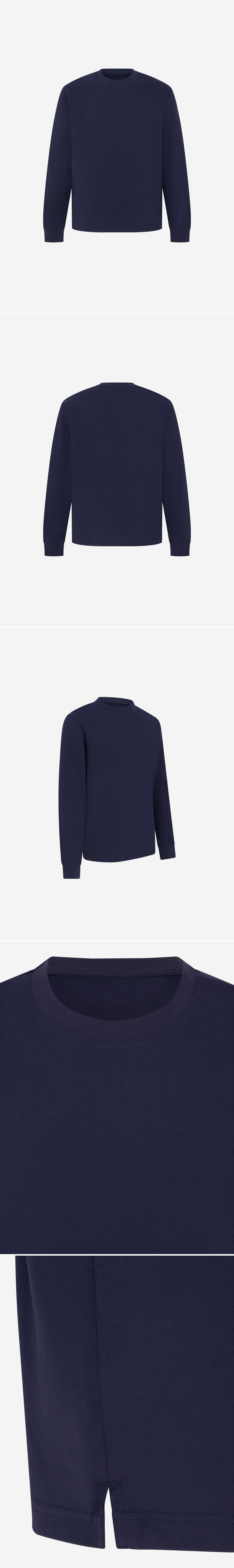 LS_NAVY_TEE - Mannequin - 5 x Shots - Front + Back + Angle + Detail A + Detail B